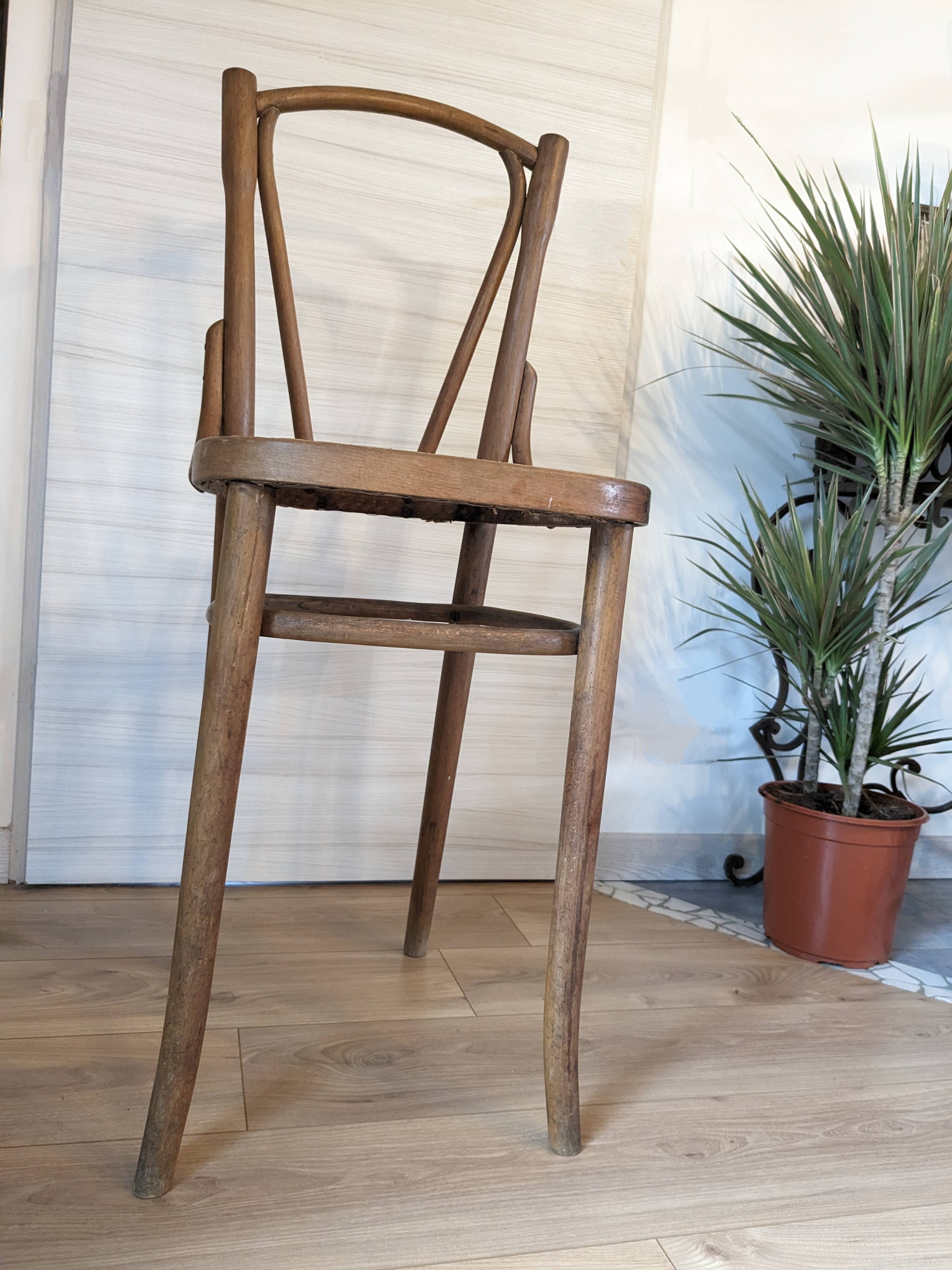 High cane bistro chair and curved wood