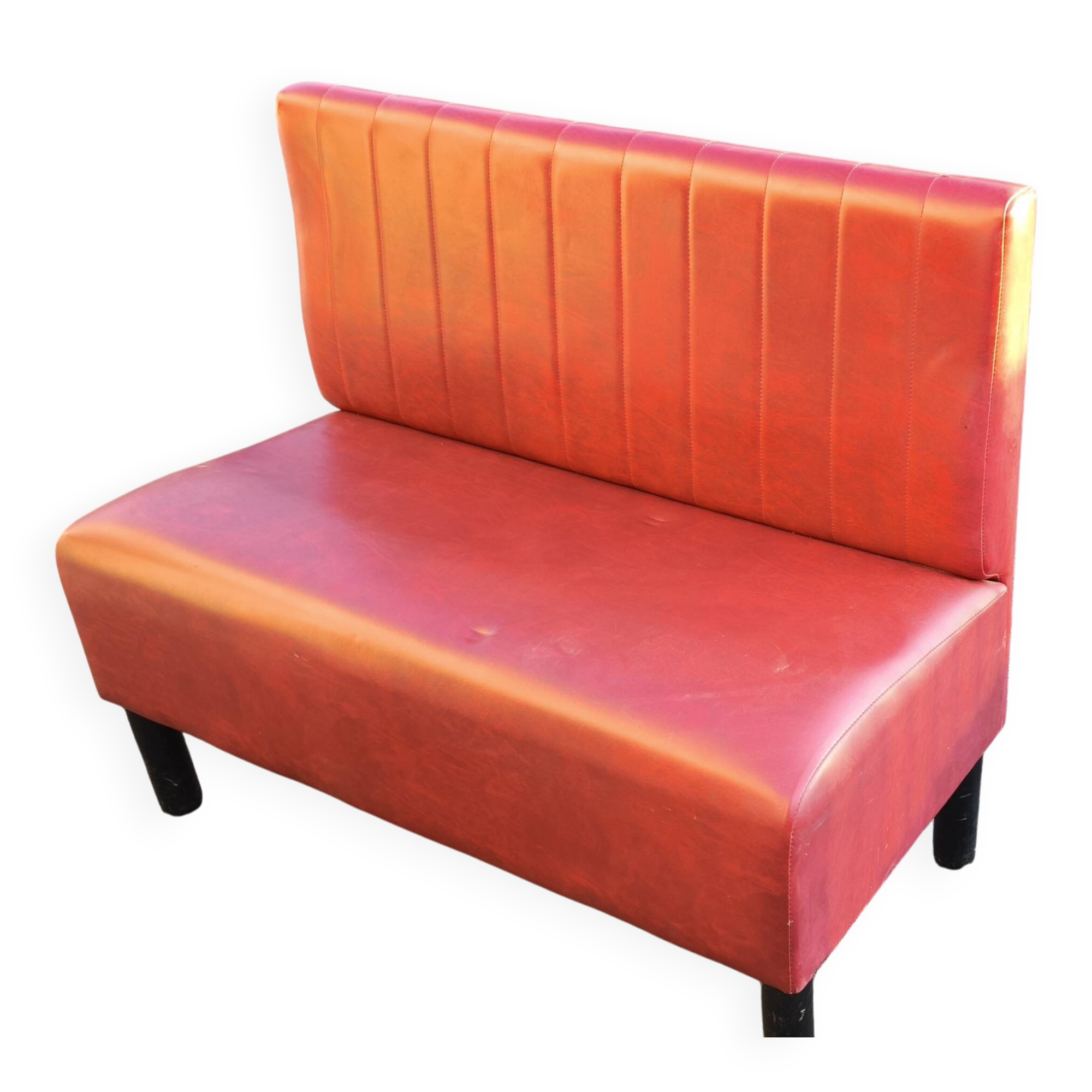 Vintage red bistro bench