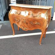Commode ancien Louis XV marqueterie plateau marbre