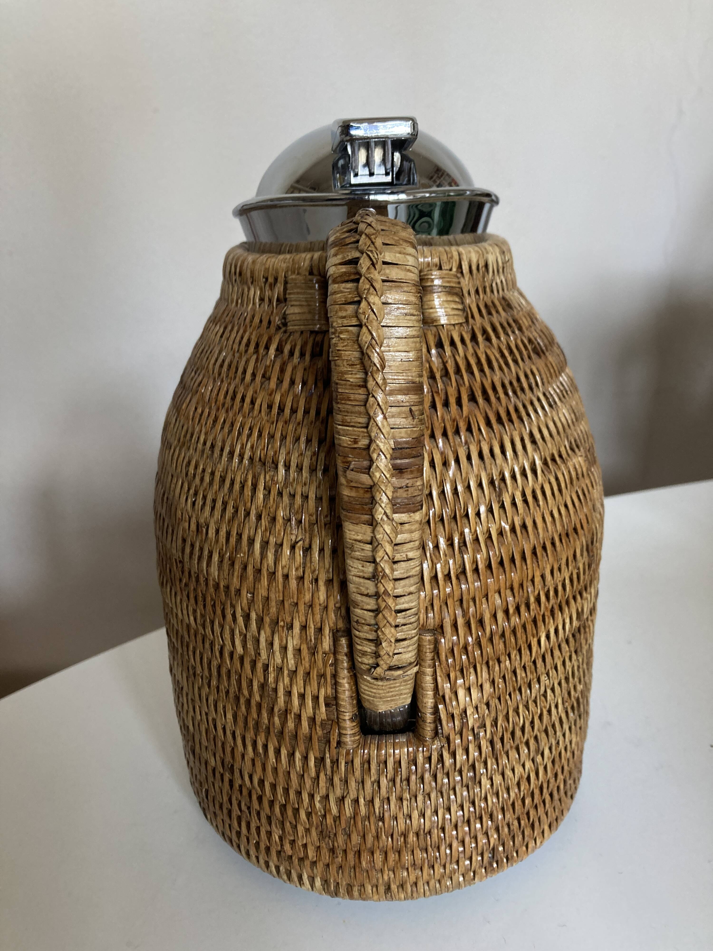 Wicker-covered thermos carafe designed by Ola Olson for Xtra 1980.