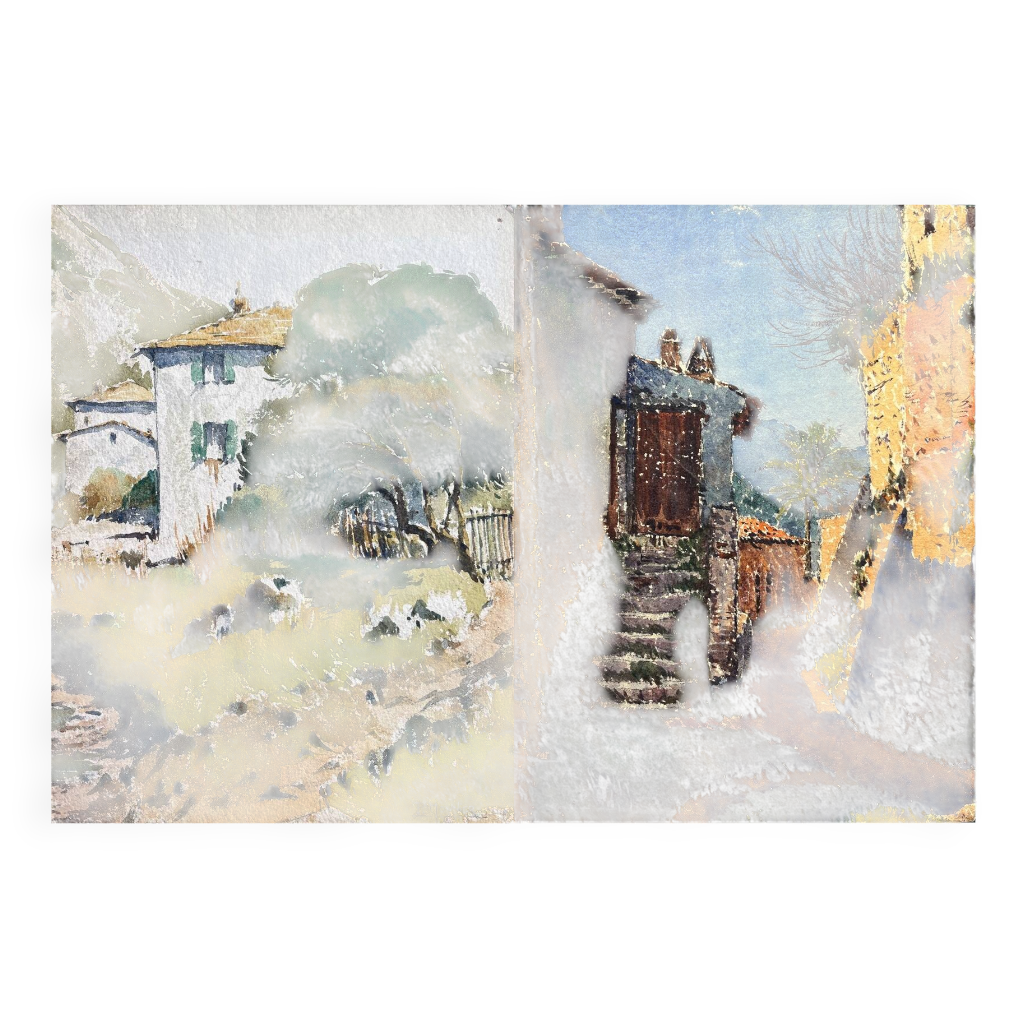 Watercolour Table Biface around 1910 by Paul Monnier (1893-1962)