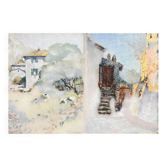 Watercolour Table Biface around 1910 by Paul Monnier (1893-1962)