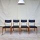 Vtg Set Of 4 Mid Century Dining Chairs Scandinavian Danish Design 60s 70s Retro