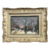 Gouache painting “Boulevard Haussmannien” Paris by Fred Bertrand (1915) + C
