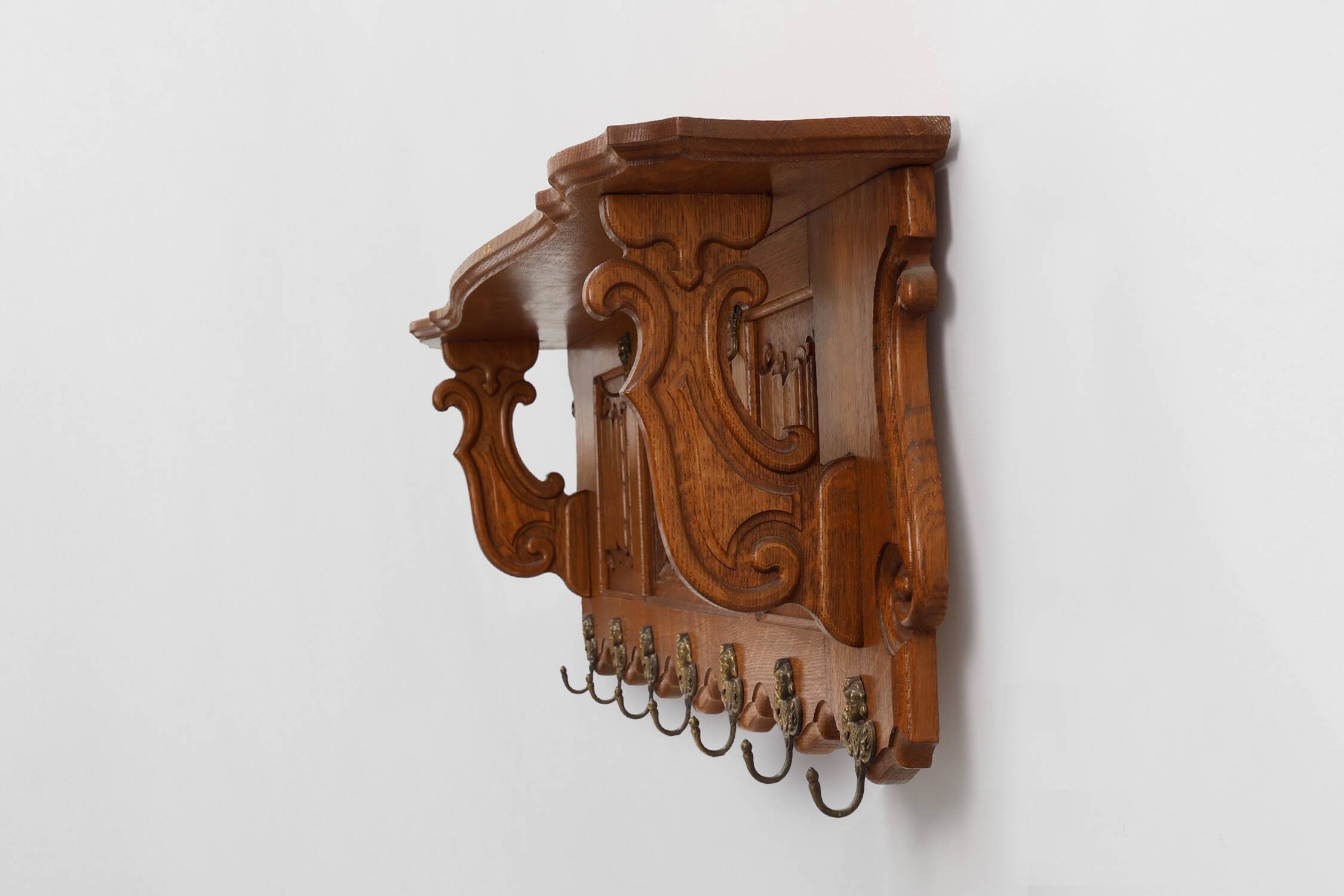 20th century Belgian Oak Coatrack in Baroque Bruegel Style