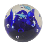 Sulphide / Paperweight THE DOLPHINS with blue background nº2
