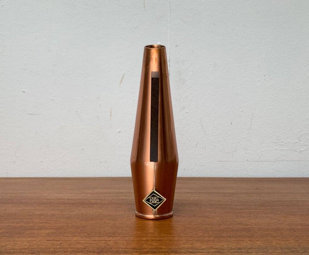 Carafe Vase Cooper and Teak German Mid-Century, 1950s