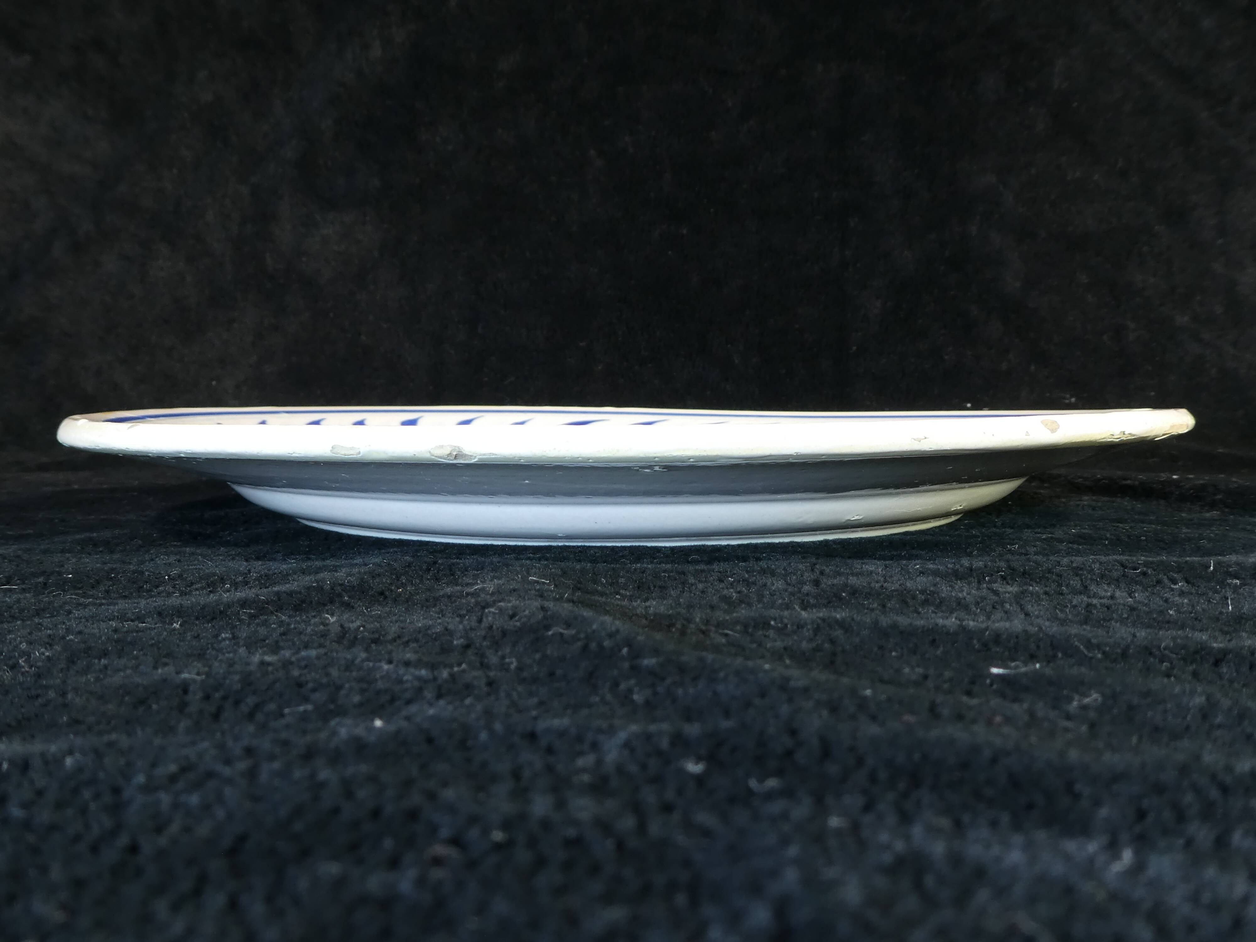 Plate in Faience HENRIOT QUIMPER nº1 blue rosette