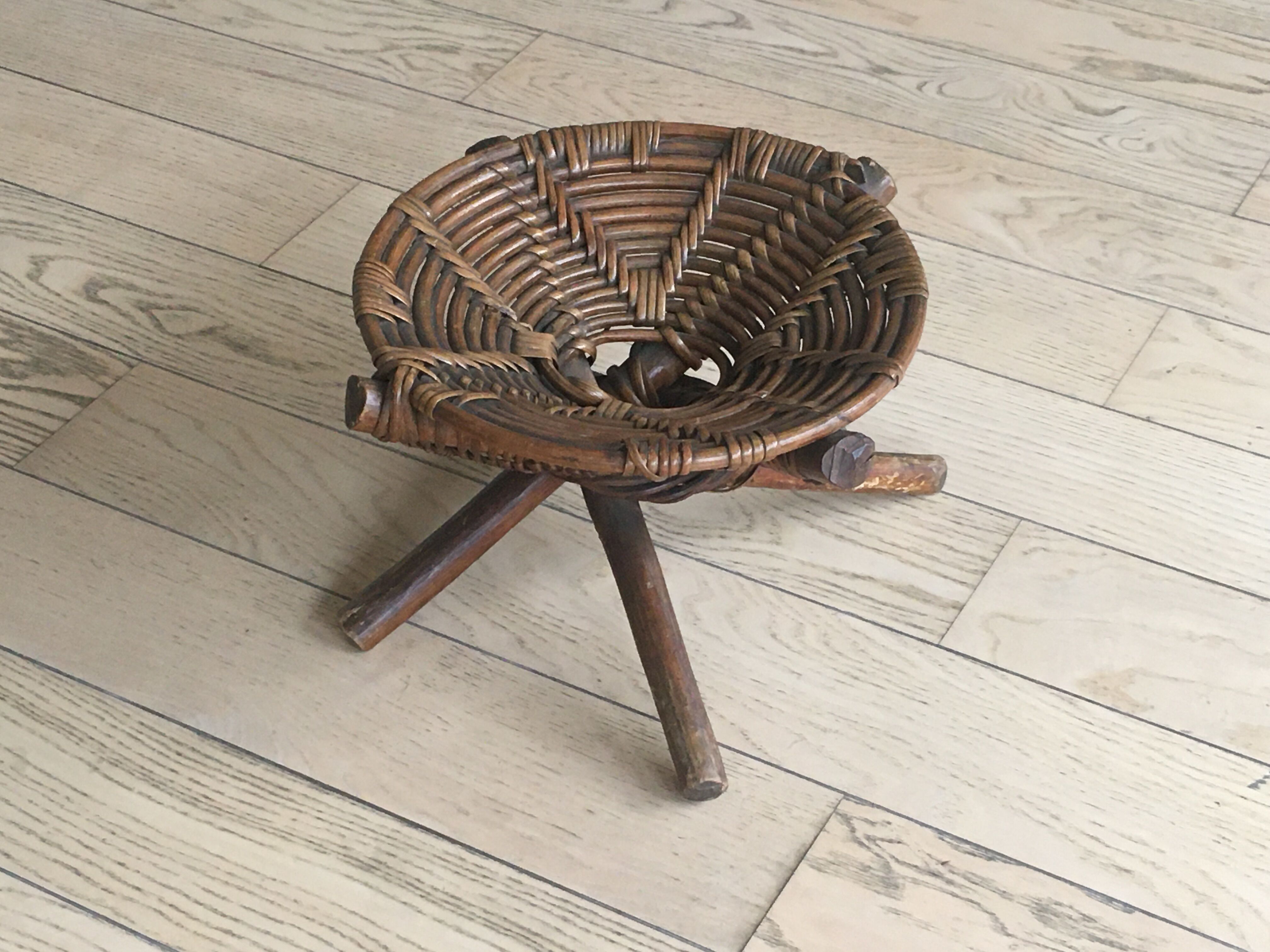 Ethnic rattan stool Africa, Congo