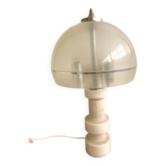Vintage 70s marble and plexiglass lamp
