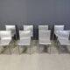 Grey leather dining chairs by Cattelan Italy, set of 8 - 1980s