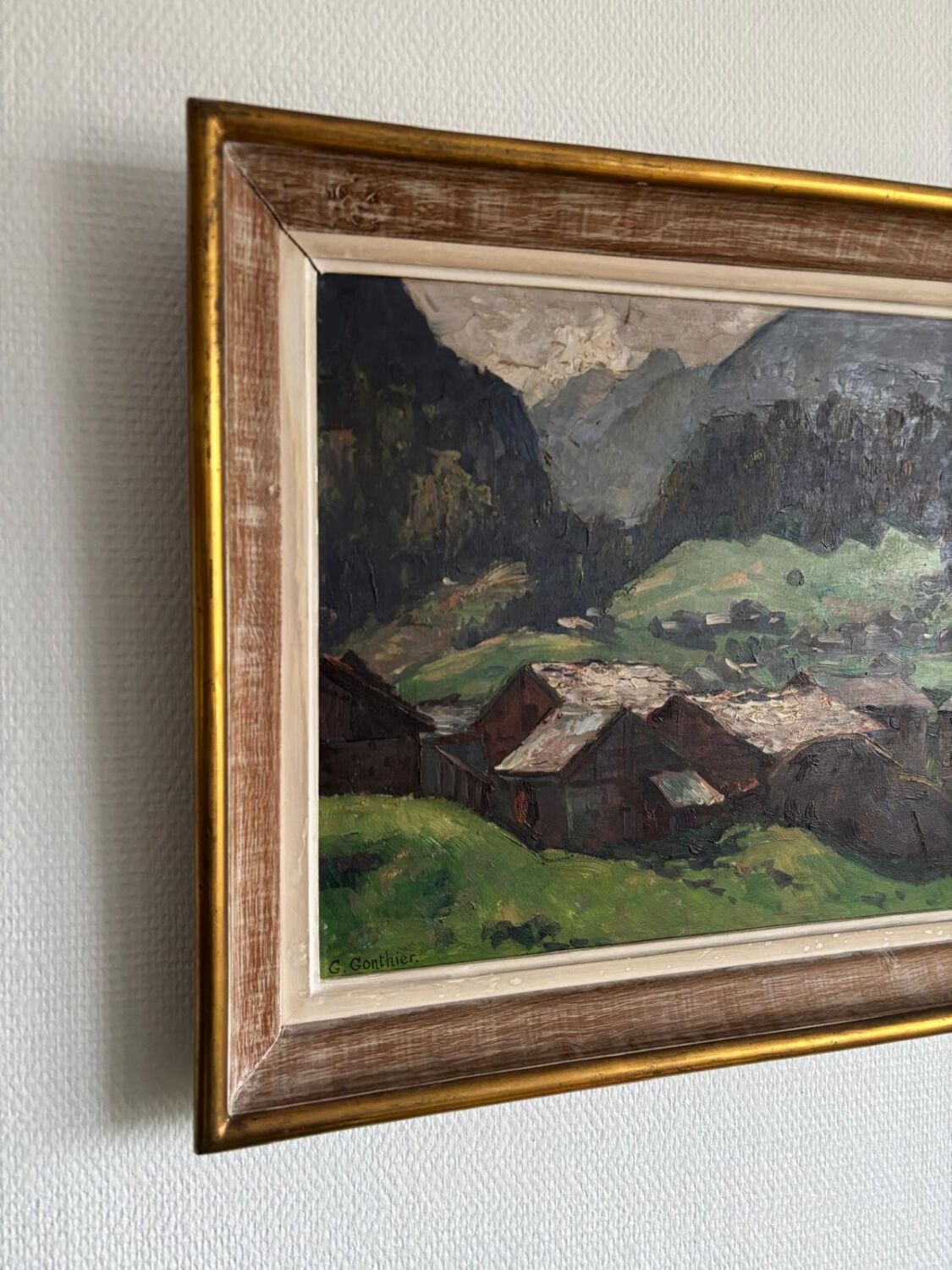 Oil on wood, Village of the Vosges - Georges GONTHIER (1886-1969)