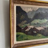 Oil on wood, Village of the Vosges - Georges GONTHIER (1886-1969)