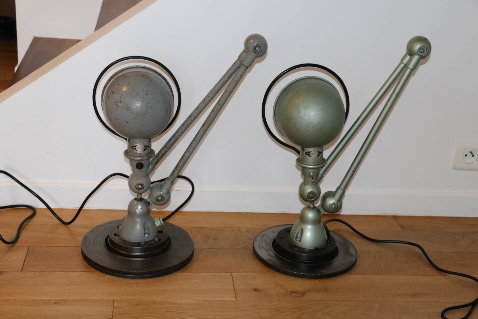 Jielde lamp 2 arms gray 1970