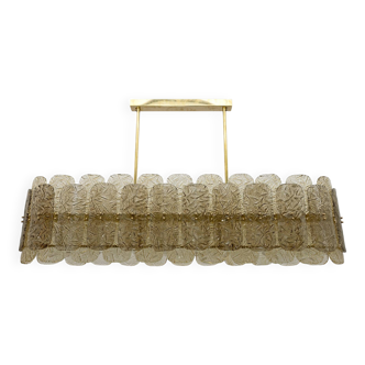 Mid-century Modern Stiyle Italian Brass and Murano Glass Chandelier