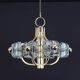 Large brass and crystal glass pendant by Sische, Germany, 1970s.