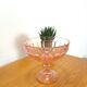 Pink glass bowl on base vintage
