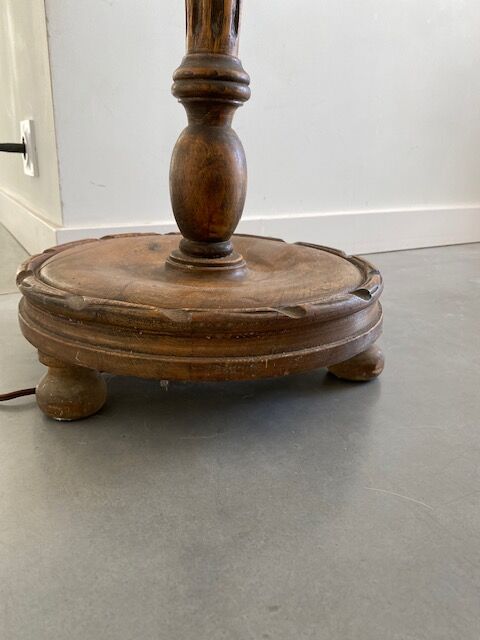 Mango wood floor lamp