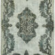 Handmade hi-low pile oriental 1980s 202 cm x 315 cm blue rug
