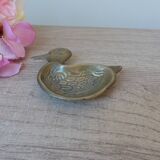 Small carved brass duck ashtray, duck pocket ashtray