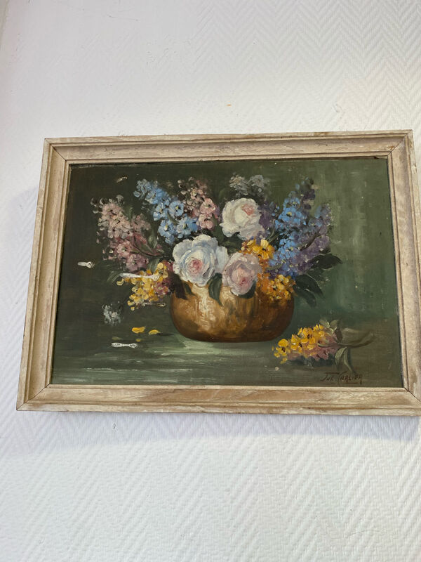 Tableaux Hst fleurs signé Jul. Carlier