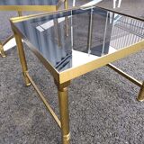 Table basse vintage plateau verre