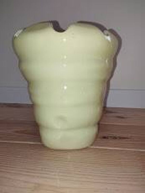 Vase coquillage vintage Salins – faïence craquelée française – années 70
