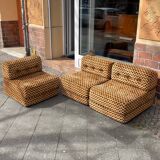 Sofa with 3 modules convertible into a bed of the 70s