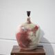 Ceramic lamp with lampshade, large table lamp, gray tones and oxblood ceramic lamp, dice
