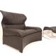 Fauteuil en cuir Saporiti Vela Alta avec pouf par Giovanni Offredi
