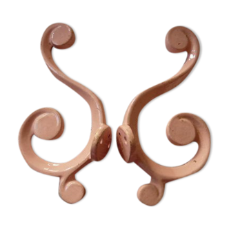 pair of metal double hook coat rack