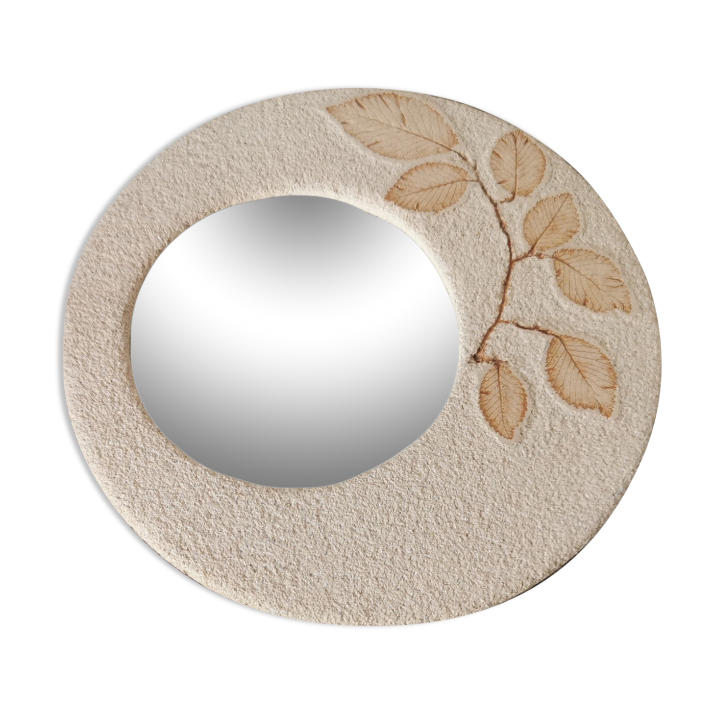 Miroir pierre naturelle feuilles