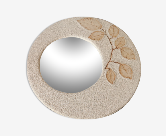 Miroir pierre naturelle feuilles