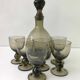 6 blown glass glasses and carafe 1960