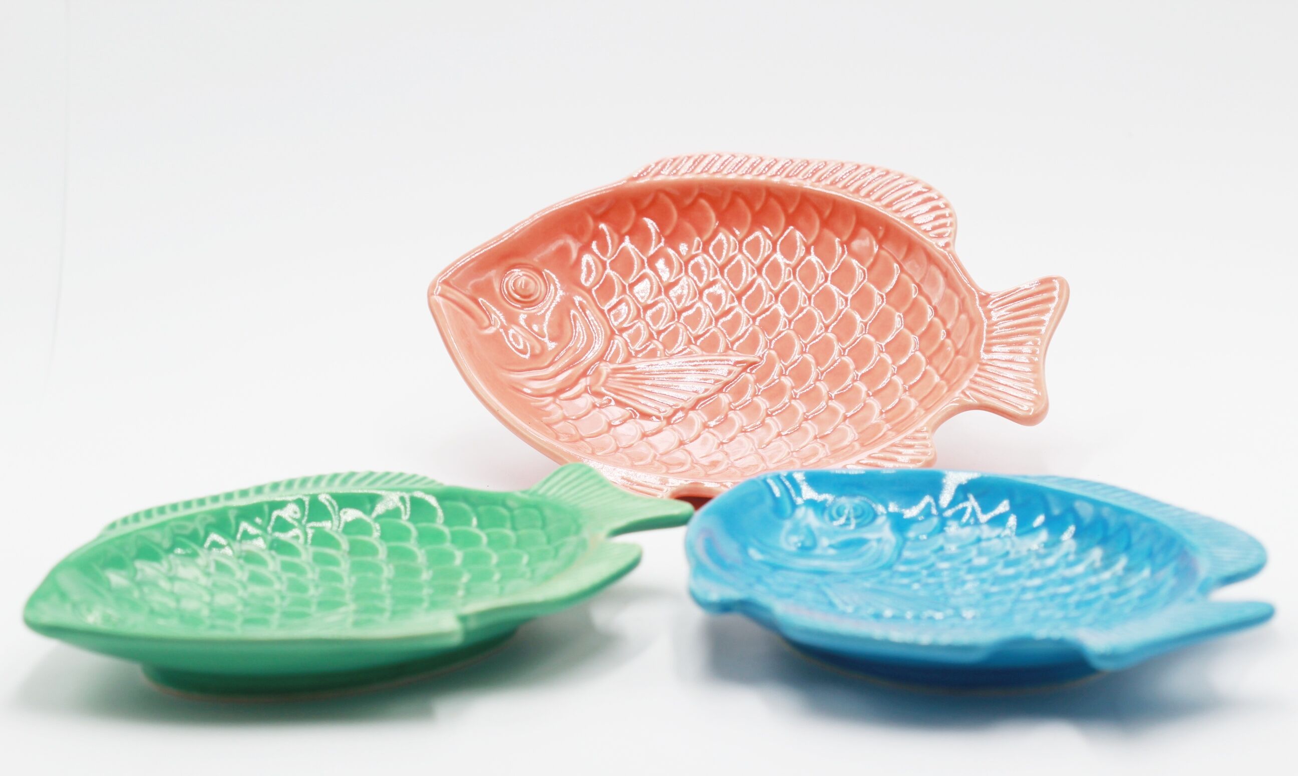 Set of 3 ceramic fish