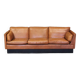 Canapé asymétrique vintage scandin,ave en cuir brun