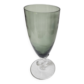 Vase vintage en verre fumé