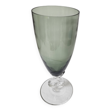 Large Vintage Smoked Glass Vase - Height 32cm
