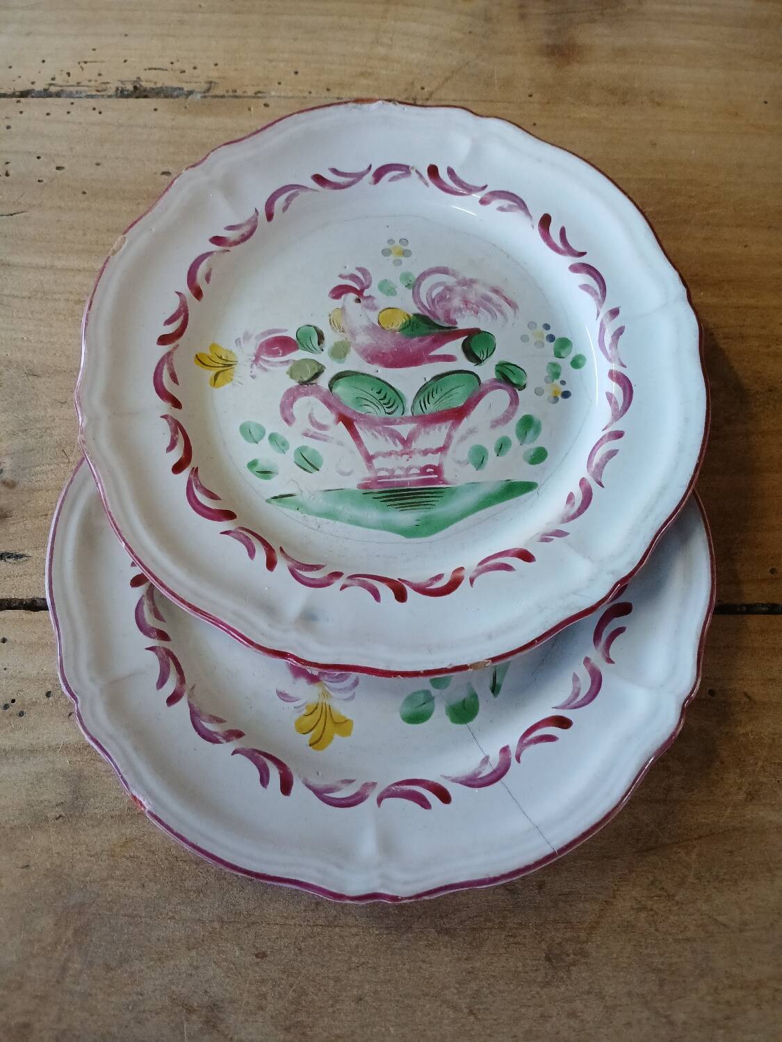 2 very old Lunéville dessert plates