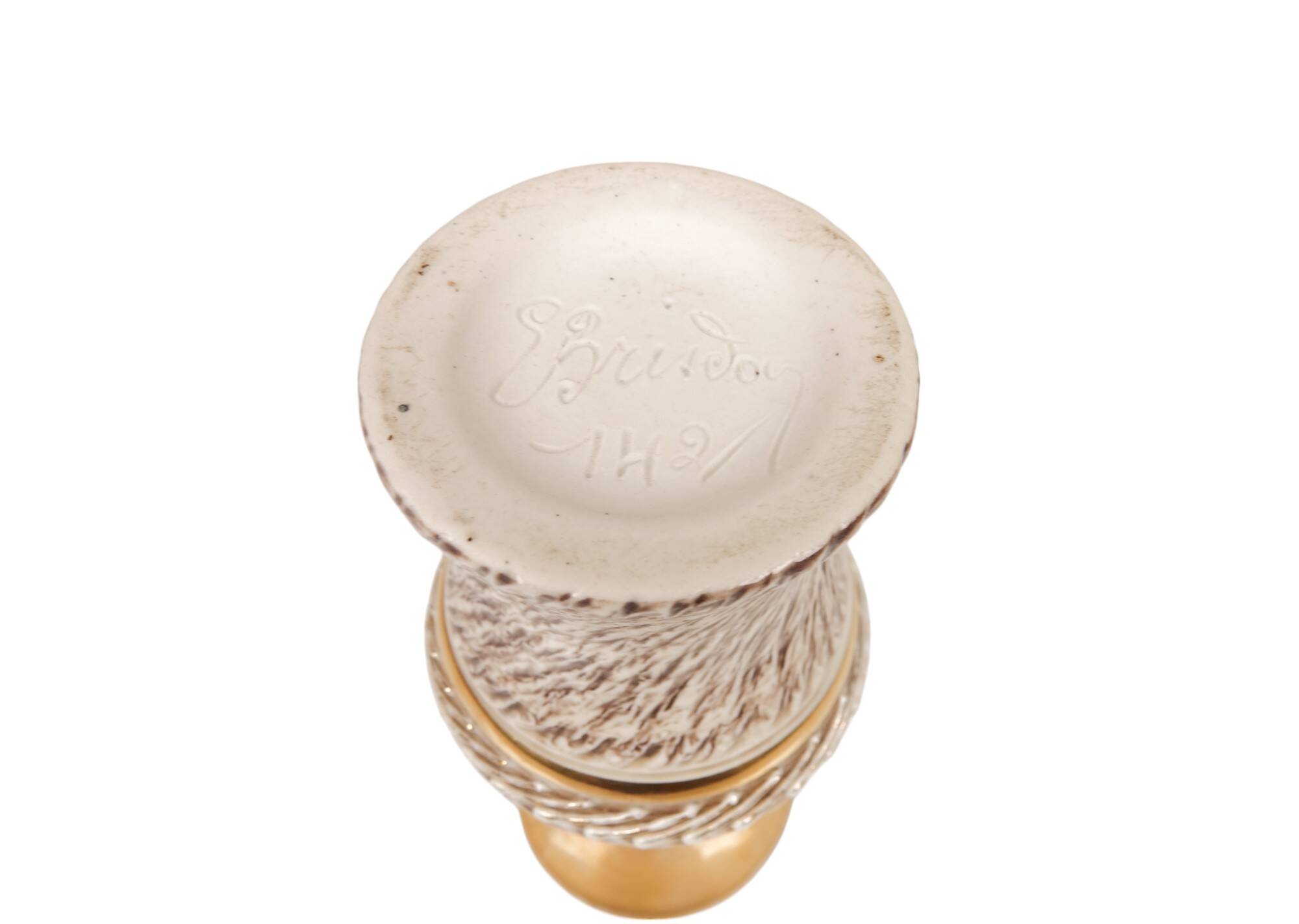 Vase en céramique dorée Lucien Brisdoux