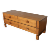 Vintage low teak sideboard, 1970