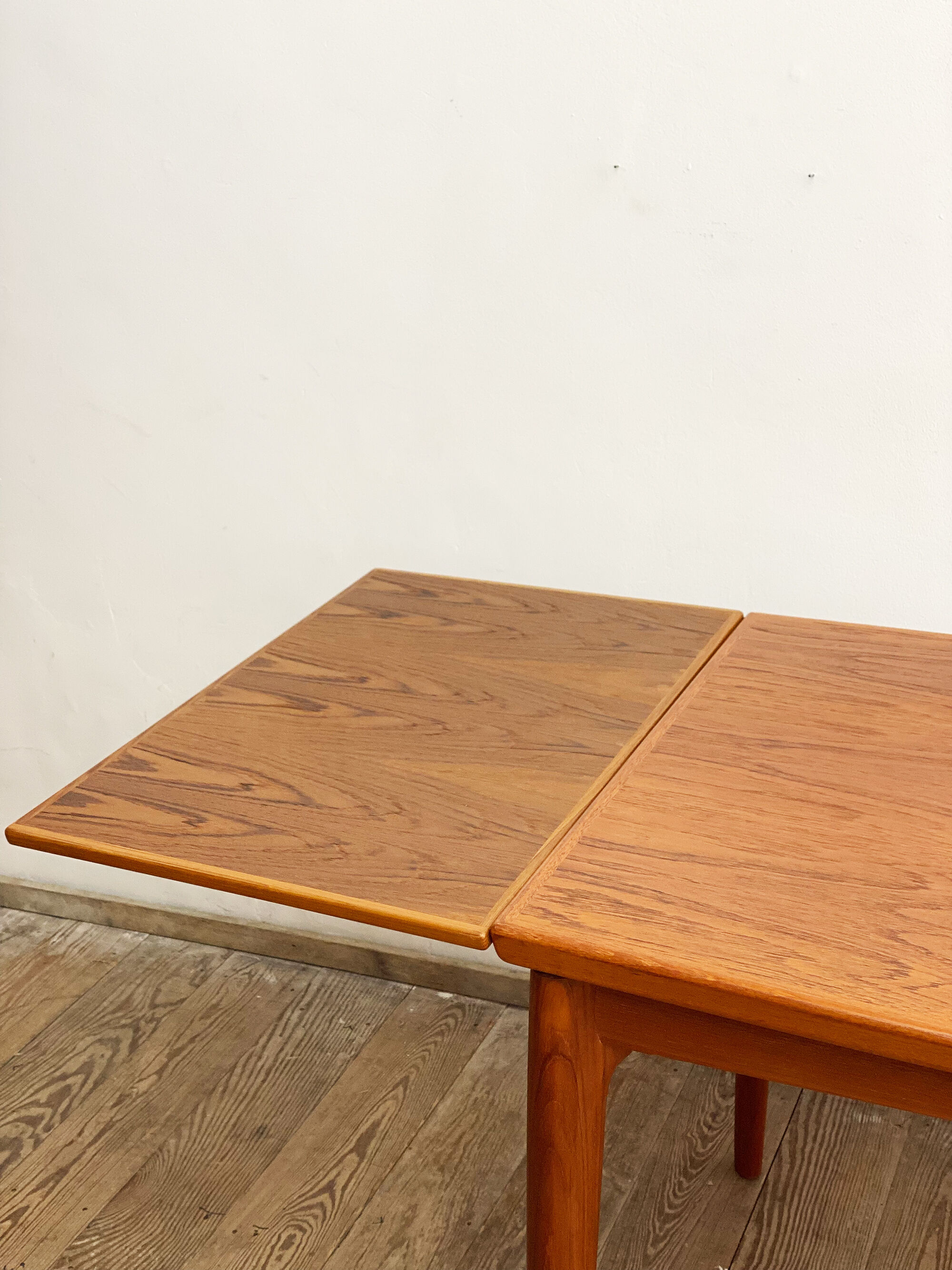 Danish mid century teak extendable dining table, denmark, 1960s