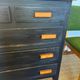Vintage patinated black craft furniture style chest of drawers