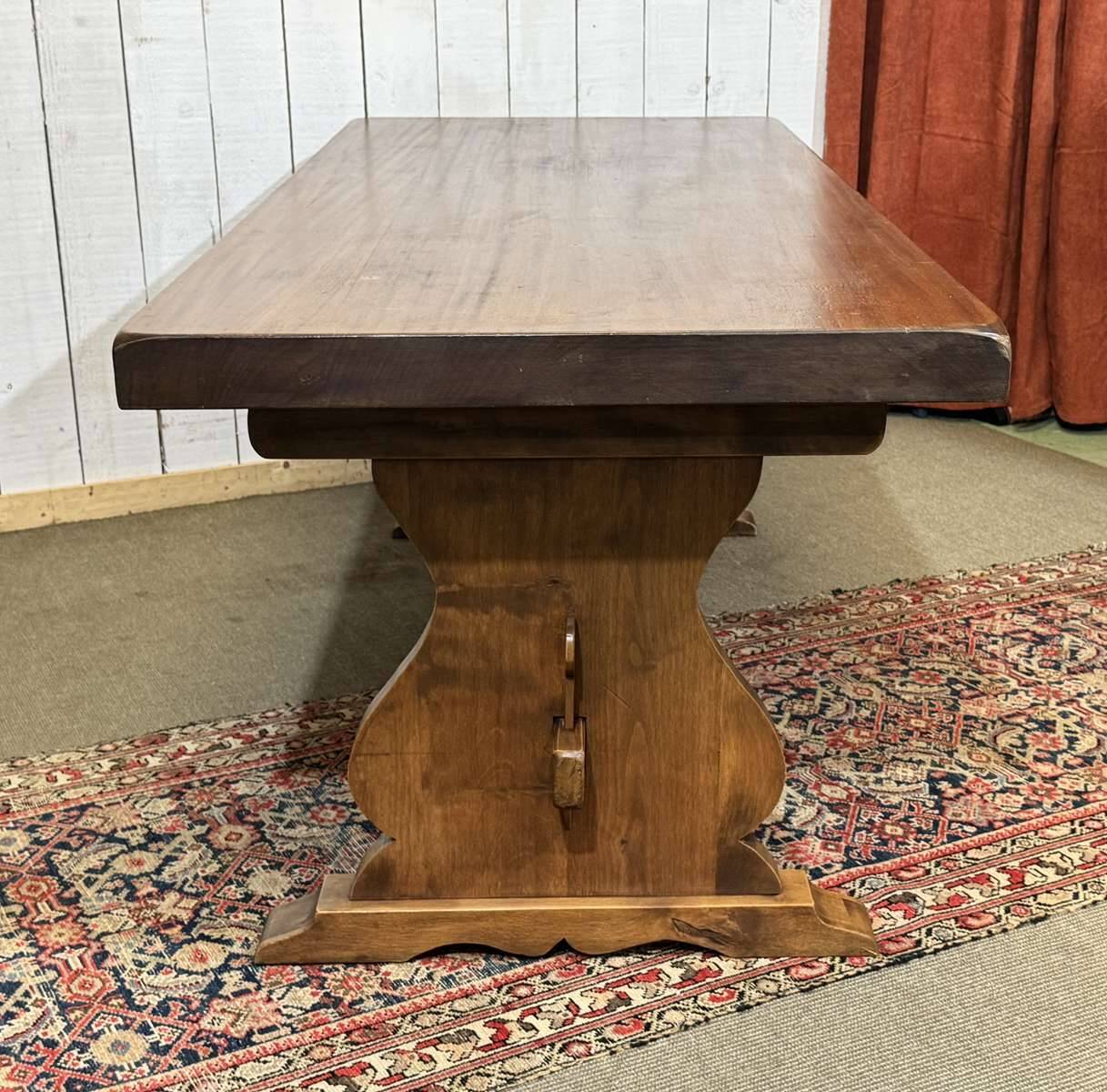 1970s mahogany monastery table - L=2m W=80cm H=75cm