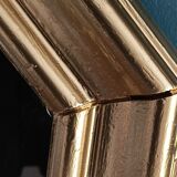 Hexagonal mirror carved wood frame gilded 61x35cm