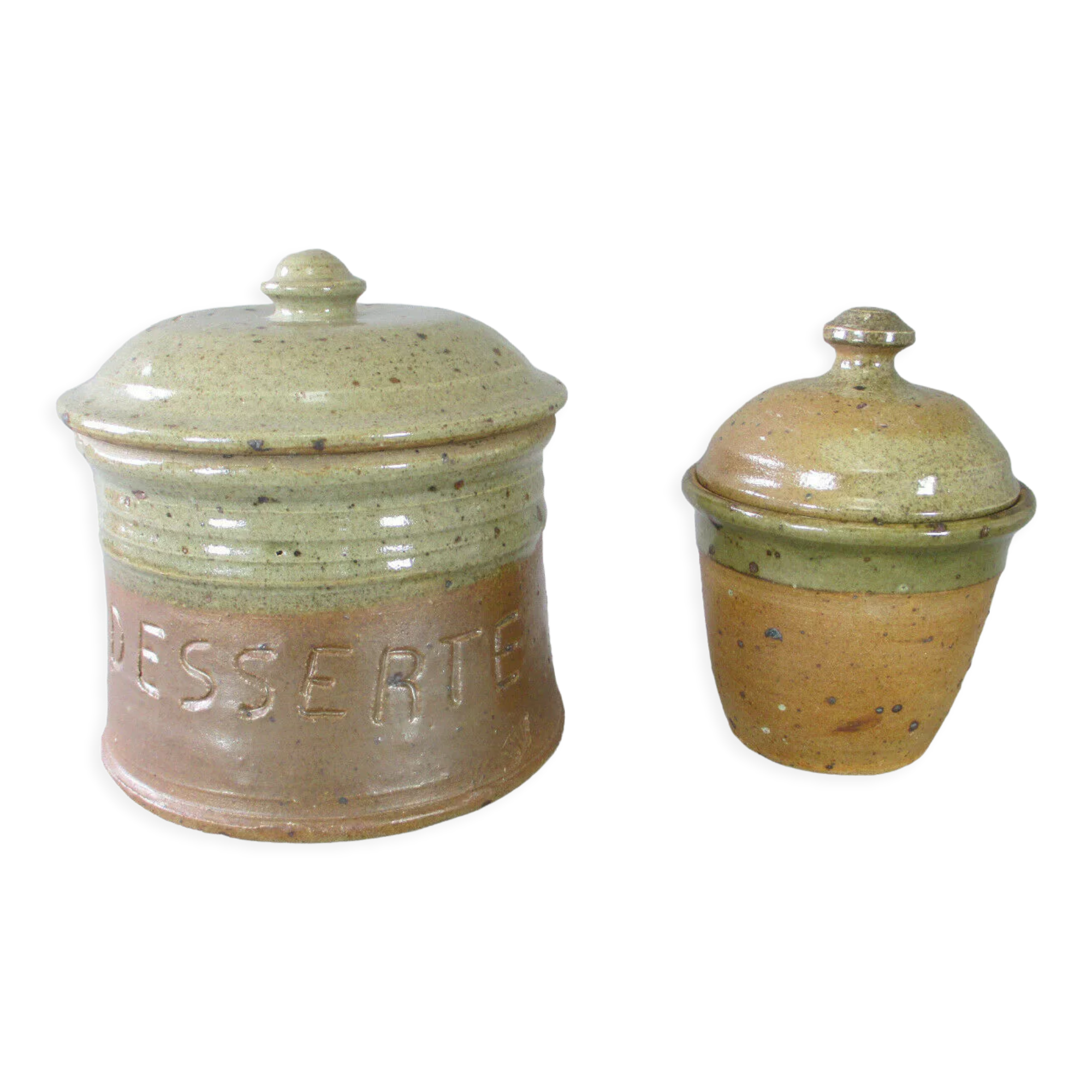 Pierre Digan 2 ceramic cutlery pots la Borne