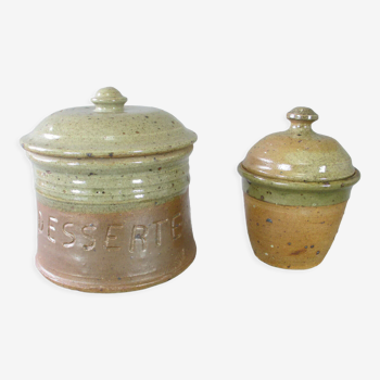 2 pots couverts céramique la Borne Pierre Digan