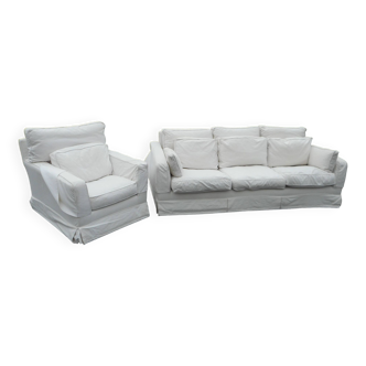 Roche Bobois Pacific Plus sofa and armchair with feather filling