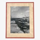 Black and white Brittany lighthouse photographic print