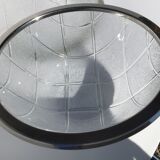 2 Bowls stainless steel edge textured glass tiles